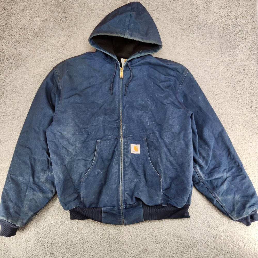 Vintage 90s Carhartt Mens 2XL JR102 Thermal Lined Hooded Jacket  Workwear USA